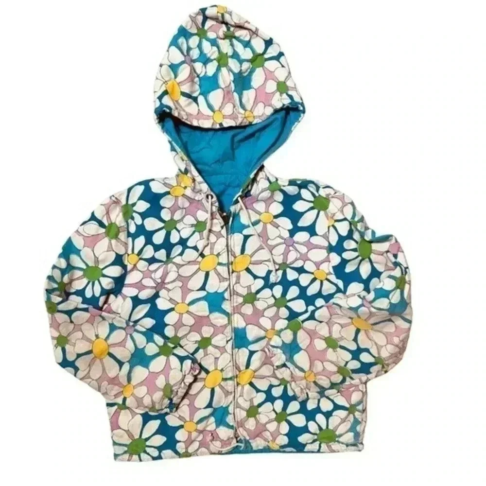Vintage Reversible Kids floral Canvas Cotton Jacket Girls